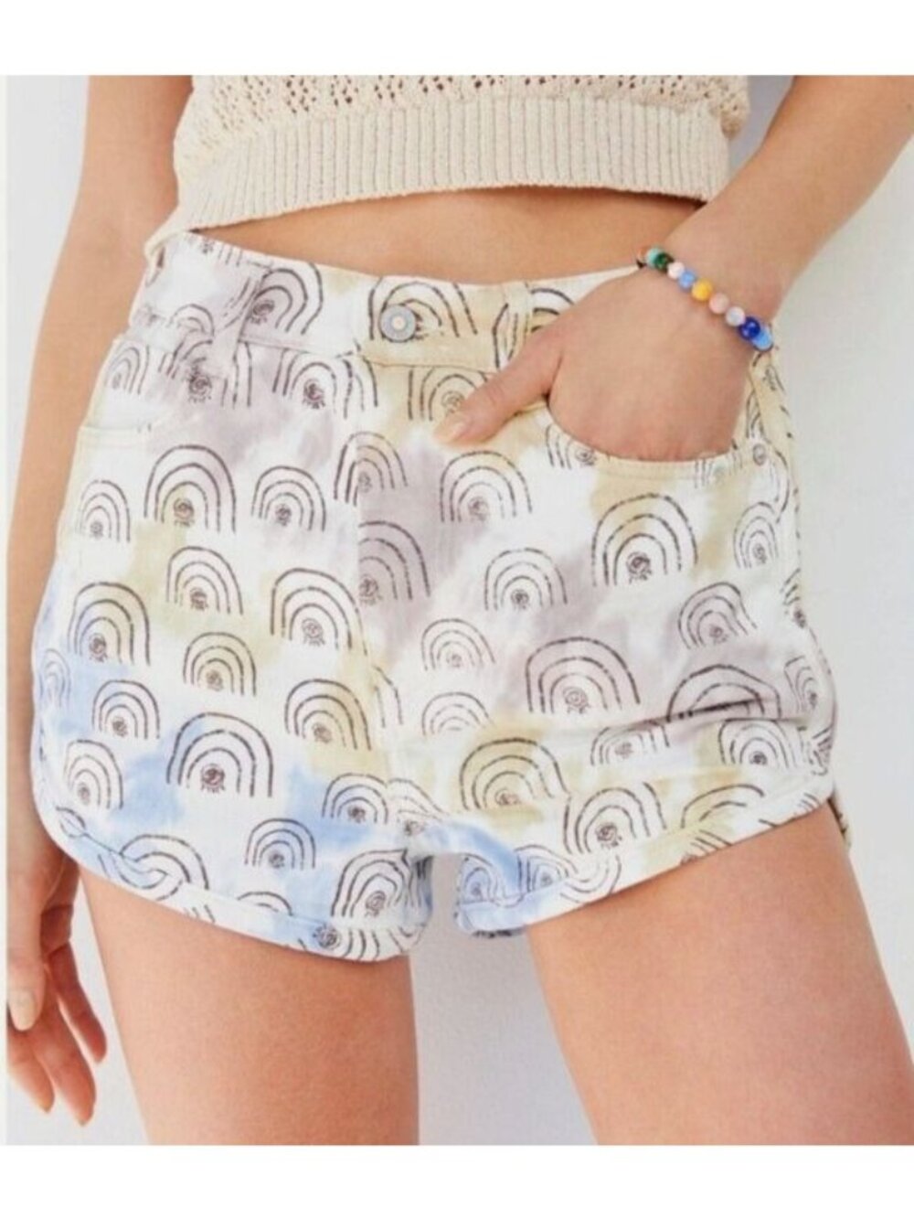 Pilcro by Anthropologie Hannah Leathers Ultra High-Rise Denim Shorts Size 30